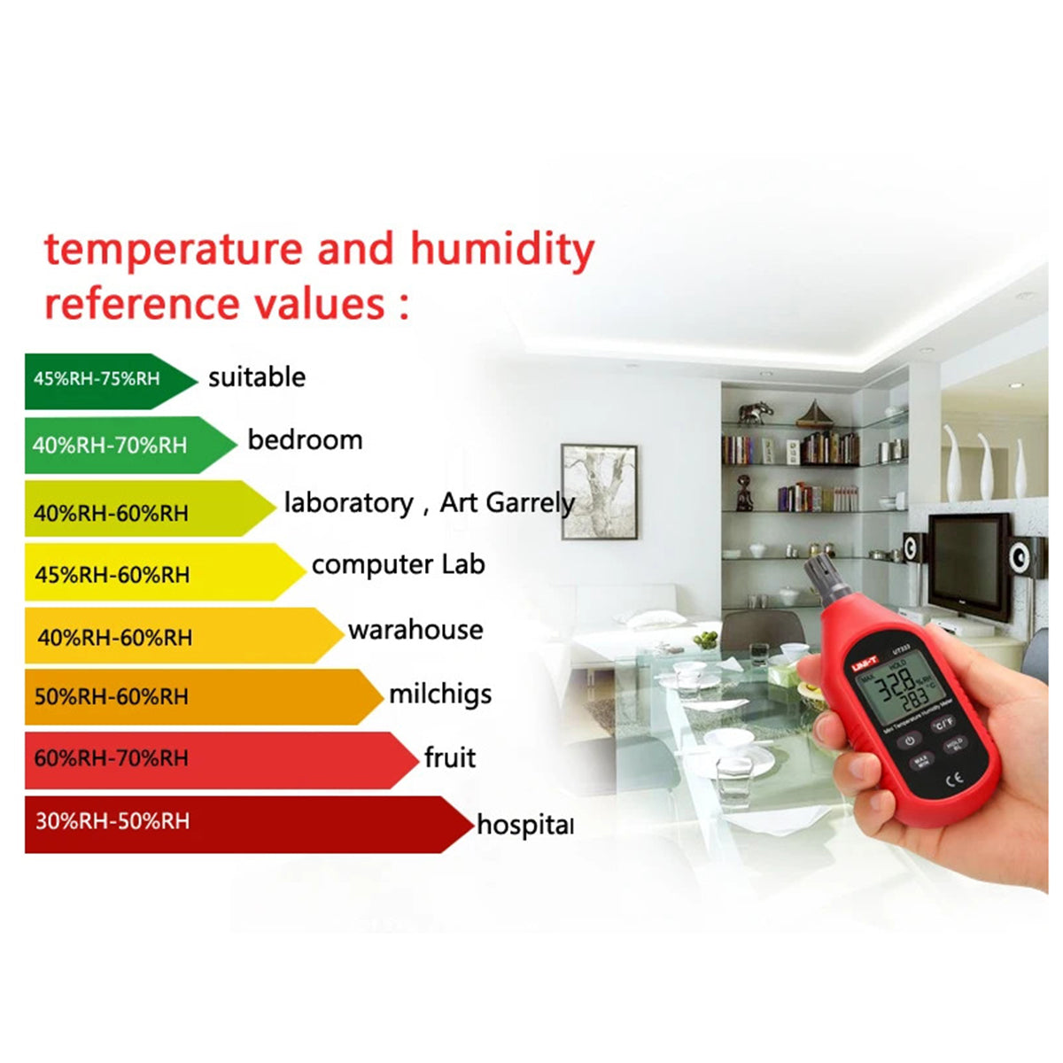 UNI-T UT333 Mini Temperature Humidity Meter Digital Hygrometer