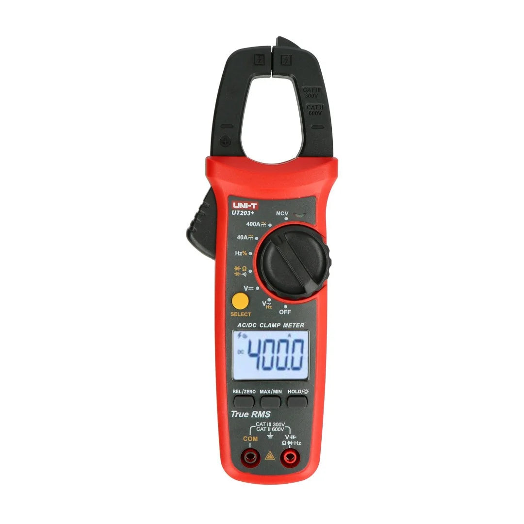 UNI-T UT203+ True RMS Clamp Meter AC DC Current Voltage Capacitance Resistance Tester with MAX MIN Function