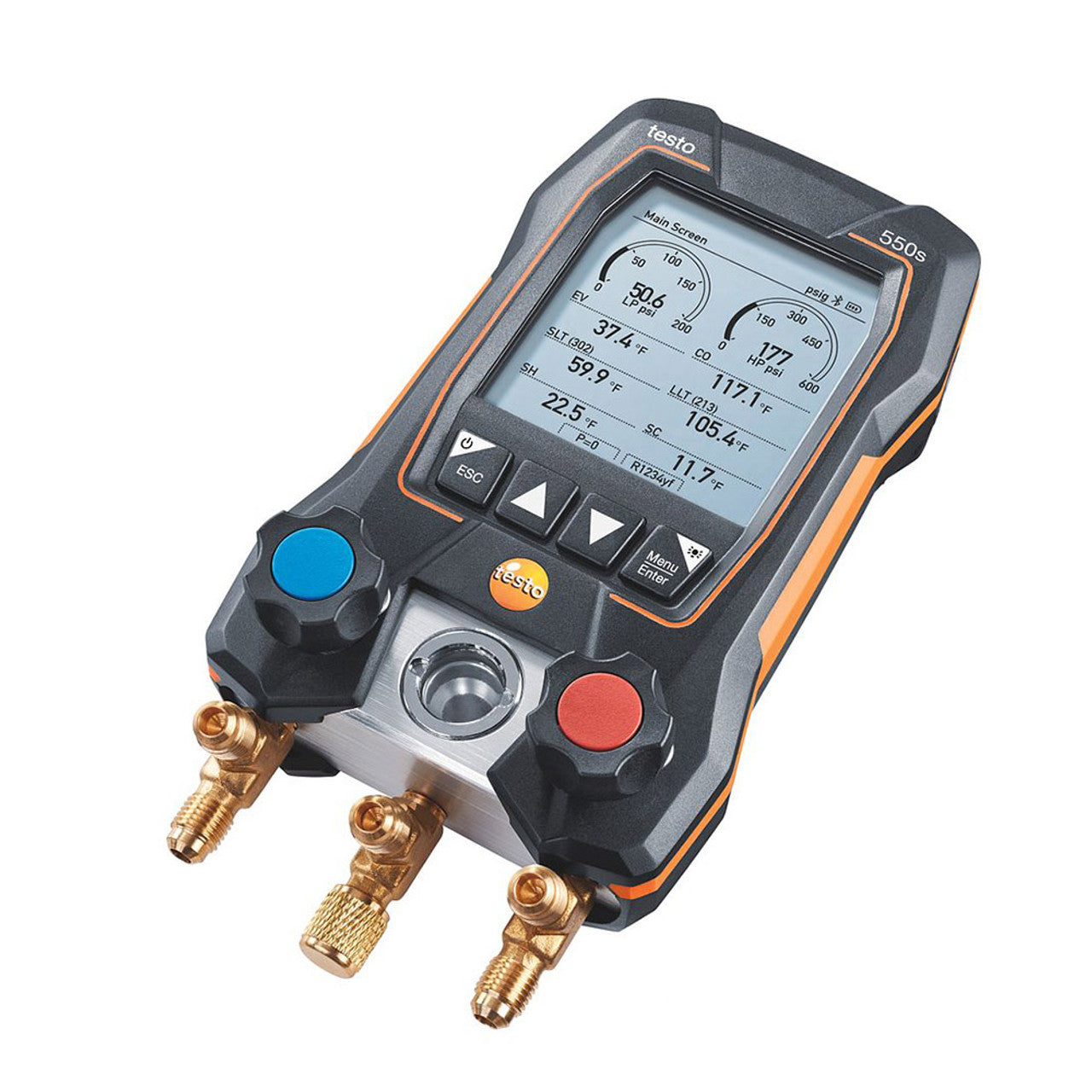 TESTO 550S Intelligent Digital Display Refrigerant Meter with Two-way Valve Group
