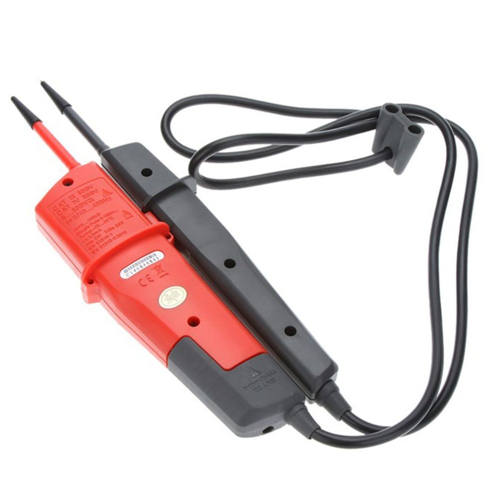 Back side view of the UNI-T UT18D digital continuity tester, displaying the rugged IP65 waterproof housing and secure battery compartment.