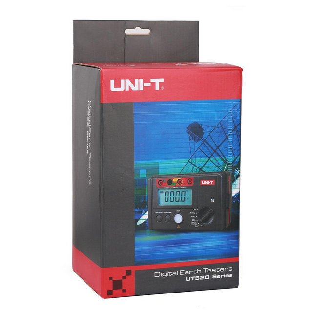 The official retail packaging for the UNI-T UT522 high-precision earth resistance meter, a top choice for electrical compliance testing in Sri Lanka.