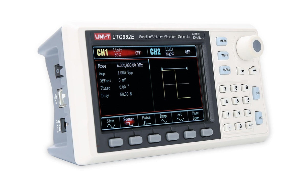 UNI-T UTG962E Function Signal Generator 60Mhz Dual Channel Frequency Sine Wave Arbitrary Waveform Generator