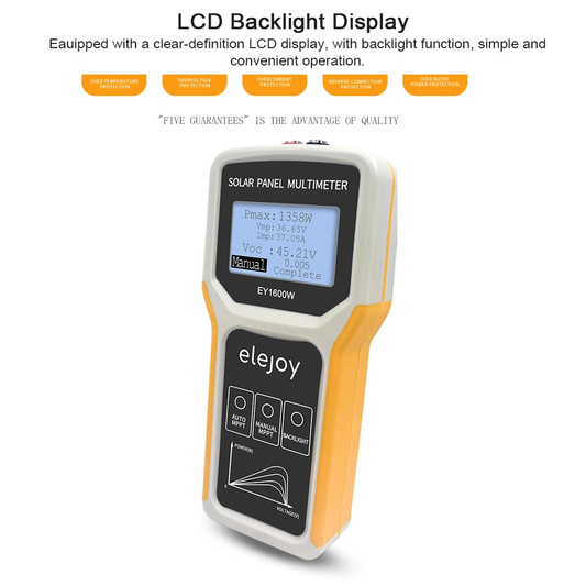 1600W Photovoltaic Panel Multimeter Solar Panel MPPT Tester Open Circuit Voltage Test EY1600W Power Voltage Current Multi Meter