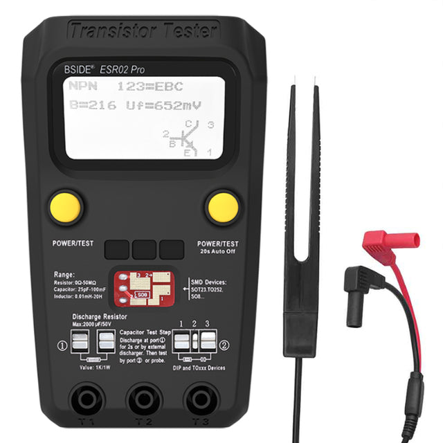 Multi-purpose Transistor ESR/SMD Tester BSIDE ESR02pro Smart Diode Triode Capacitance Resistor Meter LCD meter MOS/PNP/NPN test