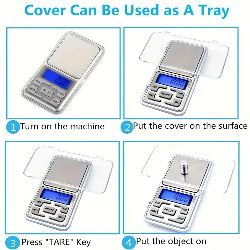 Digital Scale for Gold, Sterling Silver Jewelry Scales, Balance Gram Electronic Scales 100g/200g/300g/500g x 0.01g Mini Pocket