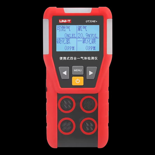 UNI-T UT334E Multi Gas Detector O2 CO H2S Combustible Gases Oxygen Carbon Monoxide Hydrogen Sulfide 4 in 1 Gas Leak Detector