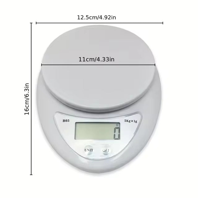 1pc Kitchen Scale with Bowl Food Weighing Household Small Baking Weighing 5kg Kitchen Portable Electronic Scale Food Grammage