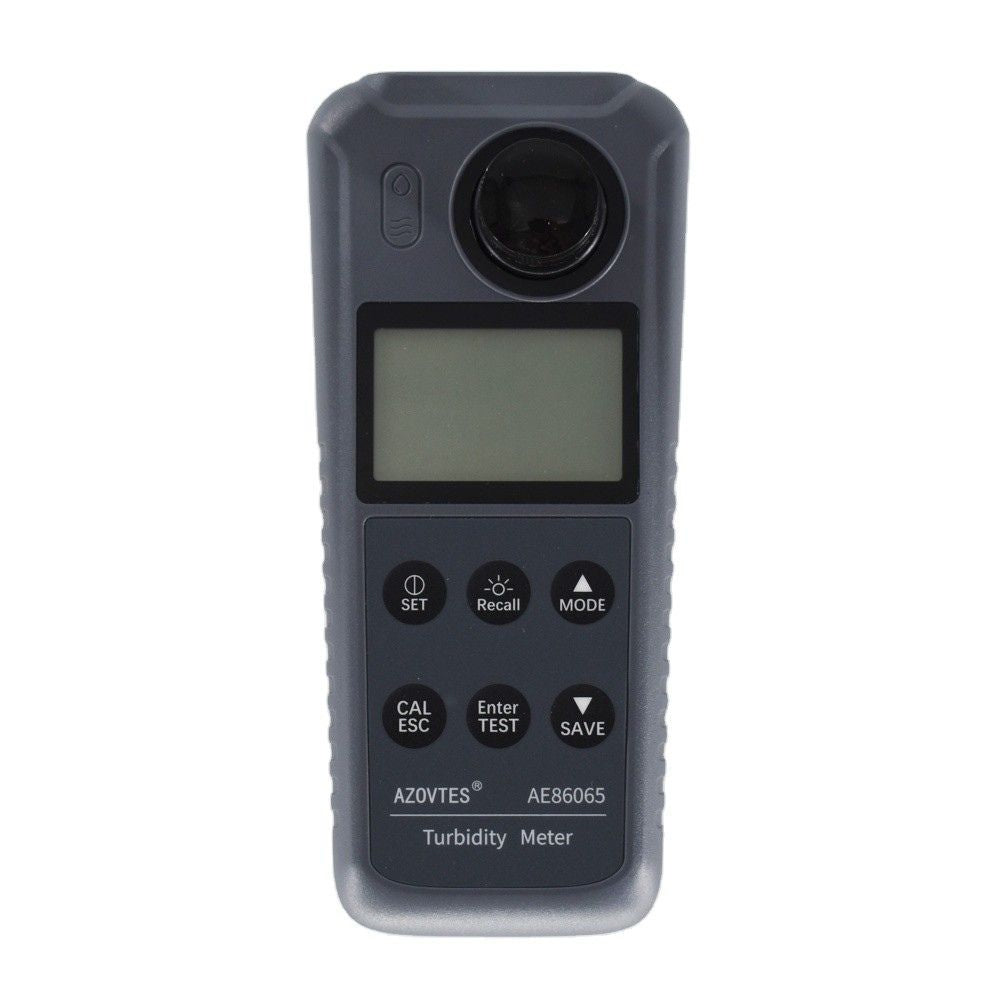 AZOVTES AE86065 Turbidity Meter front view – portable digital water turbidity tester for drinking water, aquaculture, and wastewater clarity measurement.