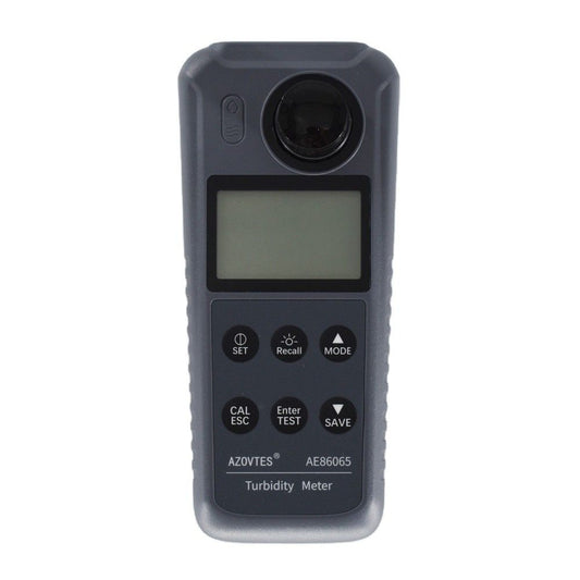 AZOVTES AE86065 Turbidity Meter front view – portable digital water turbidity tester for drinking water, aquaculture, and wastewater clarity measurement.