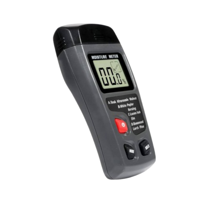 Digital moisture meter on a white background