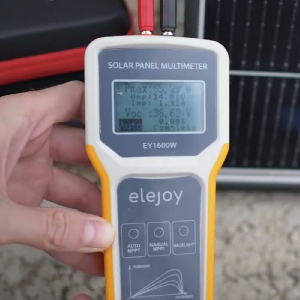 Elejoy EY1600W Solar Panel MPPT Test 65.29W Pmax 34.01V Vmp 1.92A Imp 36.62V Voc – 1600W PV Tester Low Light Panel Testing Shaded Module Diagnostics Sri Lanka Solar Maintenance Quality Assurance