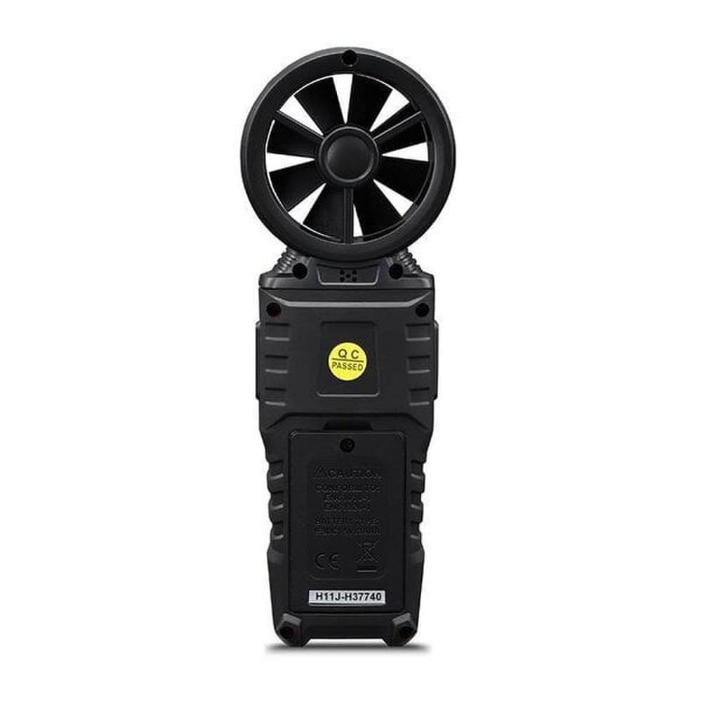 Rear view of the HABOTEST HT625A handheld anemometer, highlighting its ergonomic and easy-to-grip design for comfortable one-handed operation.