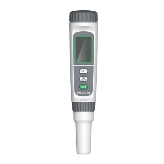 HABOTEST HT631A pen-type pH tester with backlit LCD showing pH and temperature display – front view
