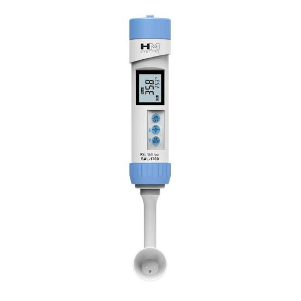 HM Digital SAL-1700 digital salinity meter front view showing LCD display