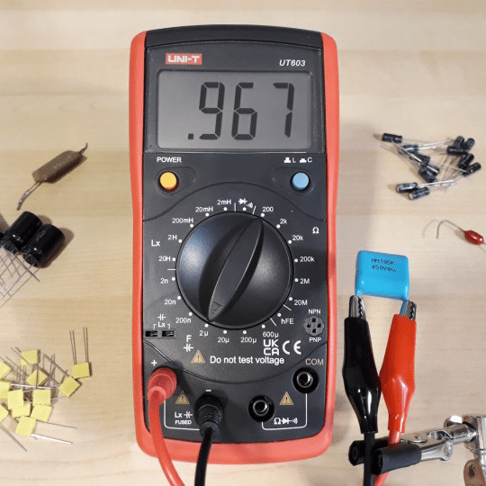 Industrial Quality Control with UNI-T UT603 - Sorting Resistors and Capacitors on Production Line - High Precision Low Ohm Reading 0.967Ω - Batch Component Verification Tool