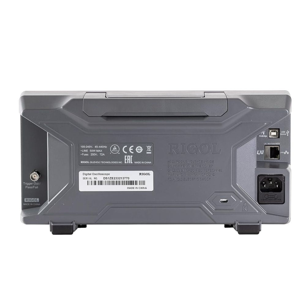 RIGOL DS1102Z-E 100MHz oscilloscope back view 7-inch LCD USB LAN ports probe inputs - Professional 2 channel 1GSa/s digital storage oscilloscope Sri Lanka.