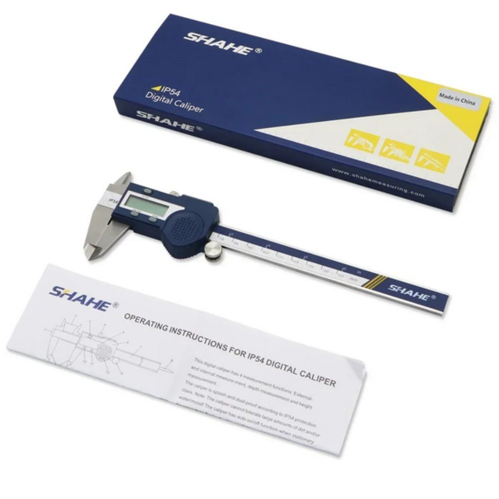 SHAHE 5110-200 IP54 stainless steel digital caliper full set with plastic case