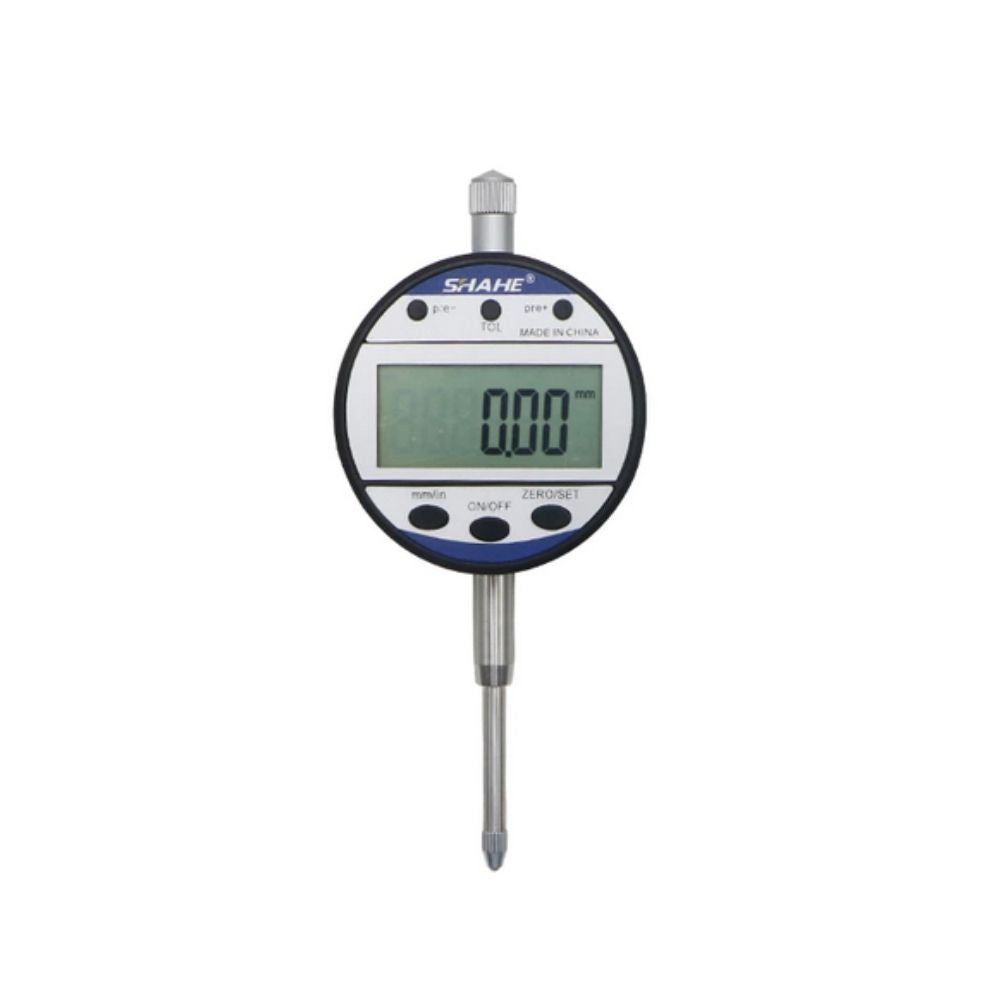 SHAHE 5307 Digital Dial Indicator 0-12.7mm 0.01mm Front View - Precision Electronic Gauge LCD Display Machining Tolerance Tool.