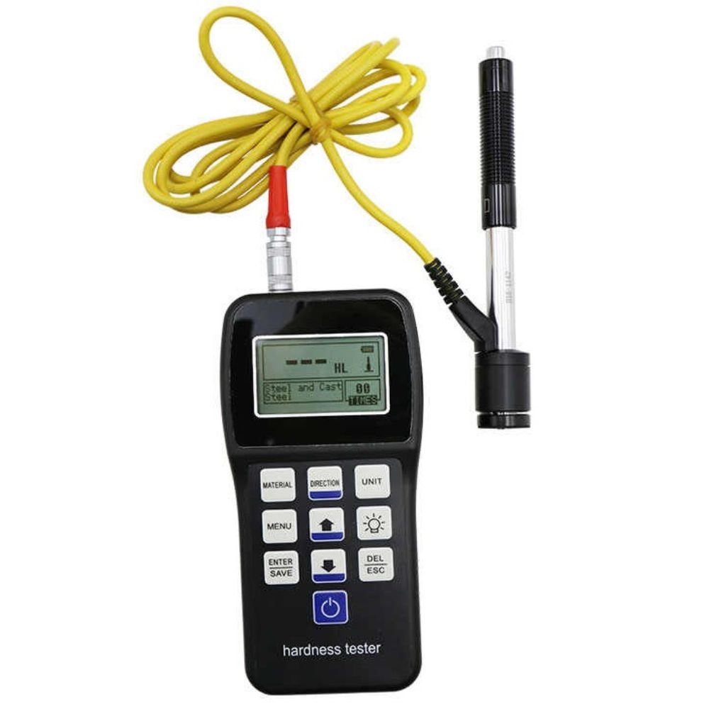 Front view of SHAHE SL-140 digital Leeb hardness tester – portable metal hardness meter with LCD display for steel, alloy and cast iron hardness measurement.