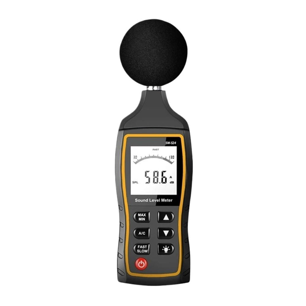 SNDWAY SW-524 digital sound level meter front view showing LCD display and controls