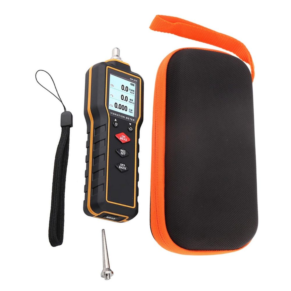 Protective carrying pouch and shoulder strap for the SNDWAY SW-65A industrial vibration meter, designed for easy transport during preventive maintenance routes.