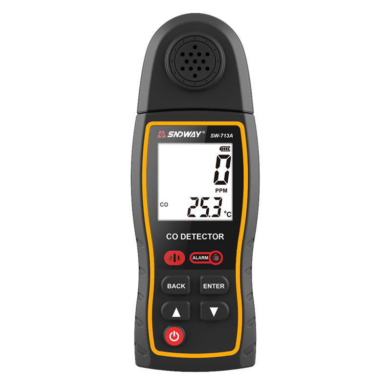 carbon monoxide detector with LCD display on a  white background