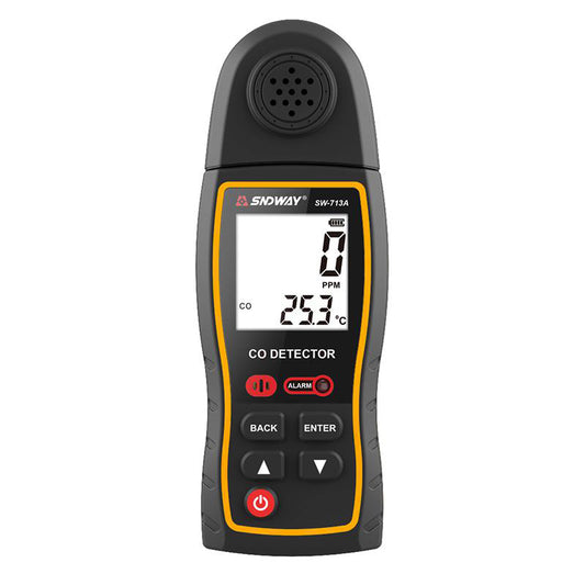 carbon monoxide detector with LCD display on a  white background