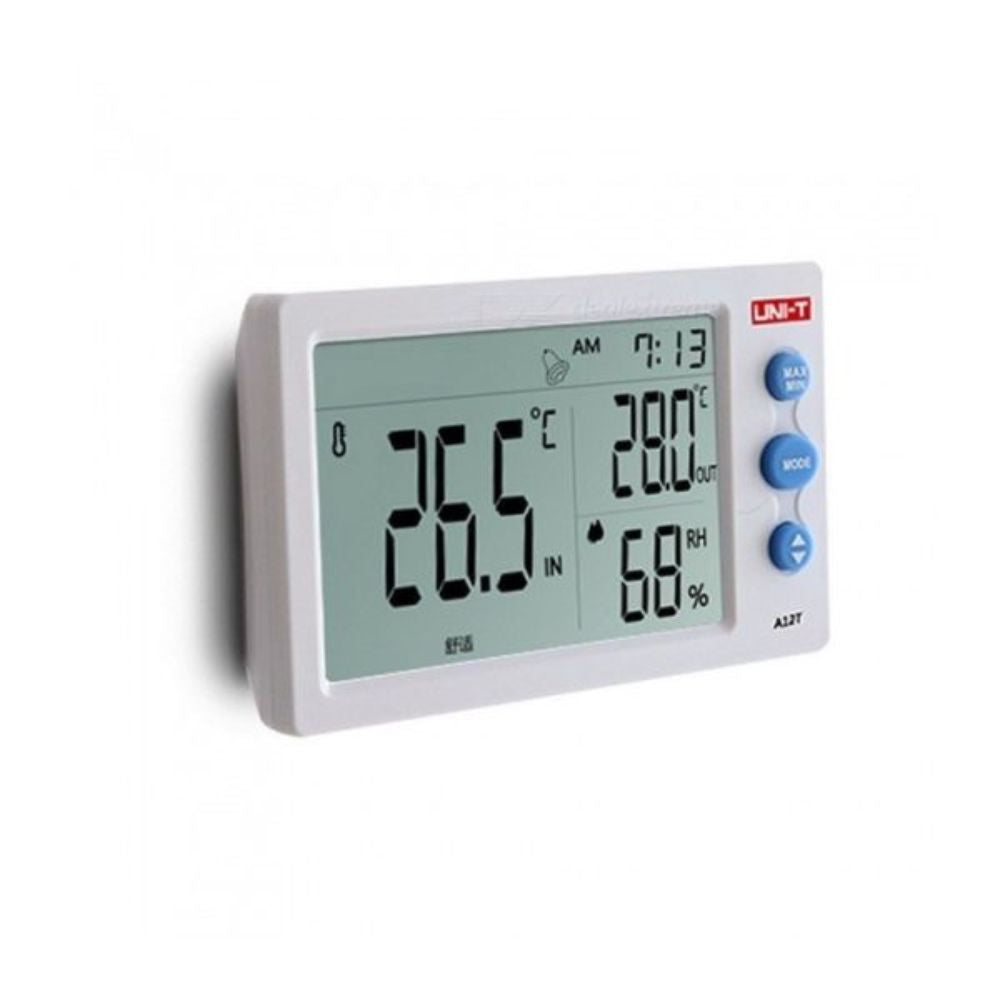 UNI-T A12T wall mounted temperature and humidity meter for hospitals, laboratories, pharmacies, clinics and clean rooms, ideal digital thermo hygrometer for continuous environment monitoring.