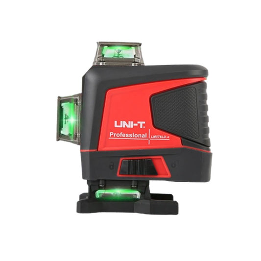 UNI-T LM576LD-e 16-Line 3D Laser Level front view showing laser lens windows and control panel
