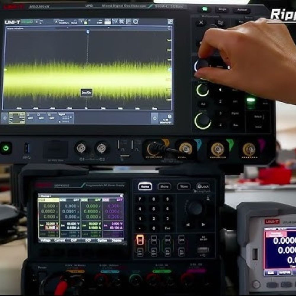 UNI-T UDP4303S linear DC power supply testing advanced electronics equipment – 4-channel precision bench PSU for laboratory instrumentation calibration.