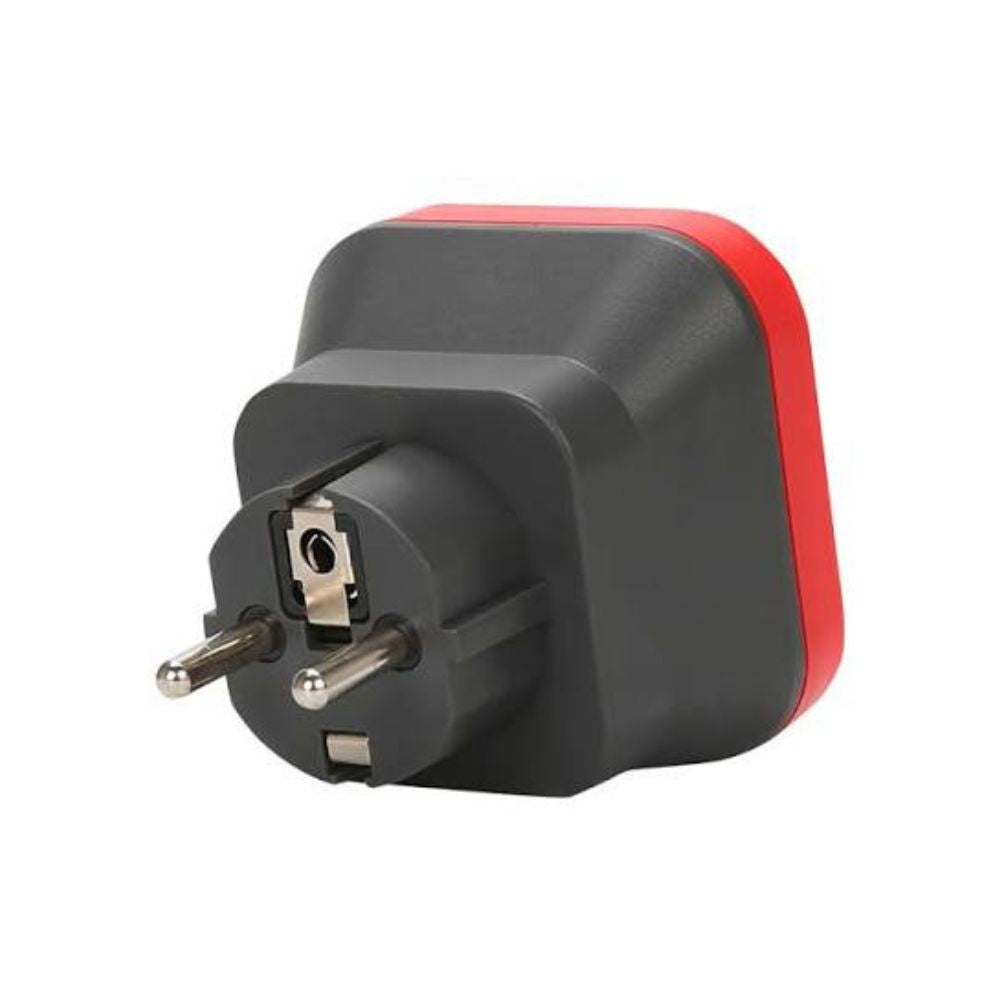 UNI-T UT07A-EU EU socket tester showing the EU-format 2-pin plug contacts and compact housing