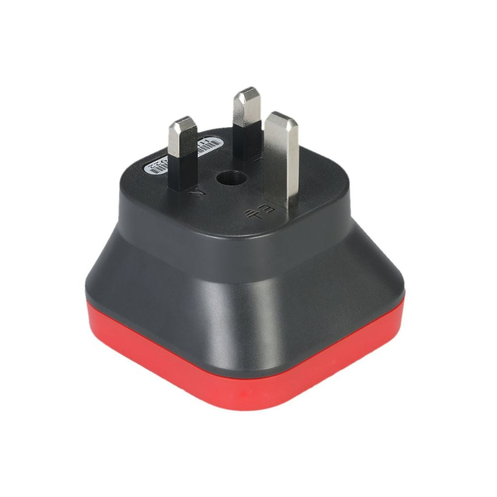 UNI-T UT07A-UK 13A socket tester showing the UK 3-pin BS 1363 plug contacts and compact housing