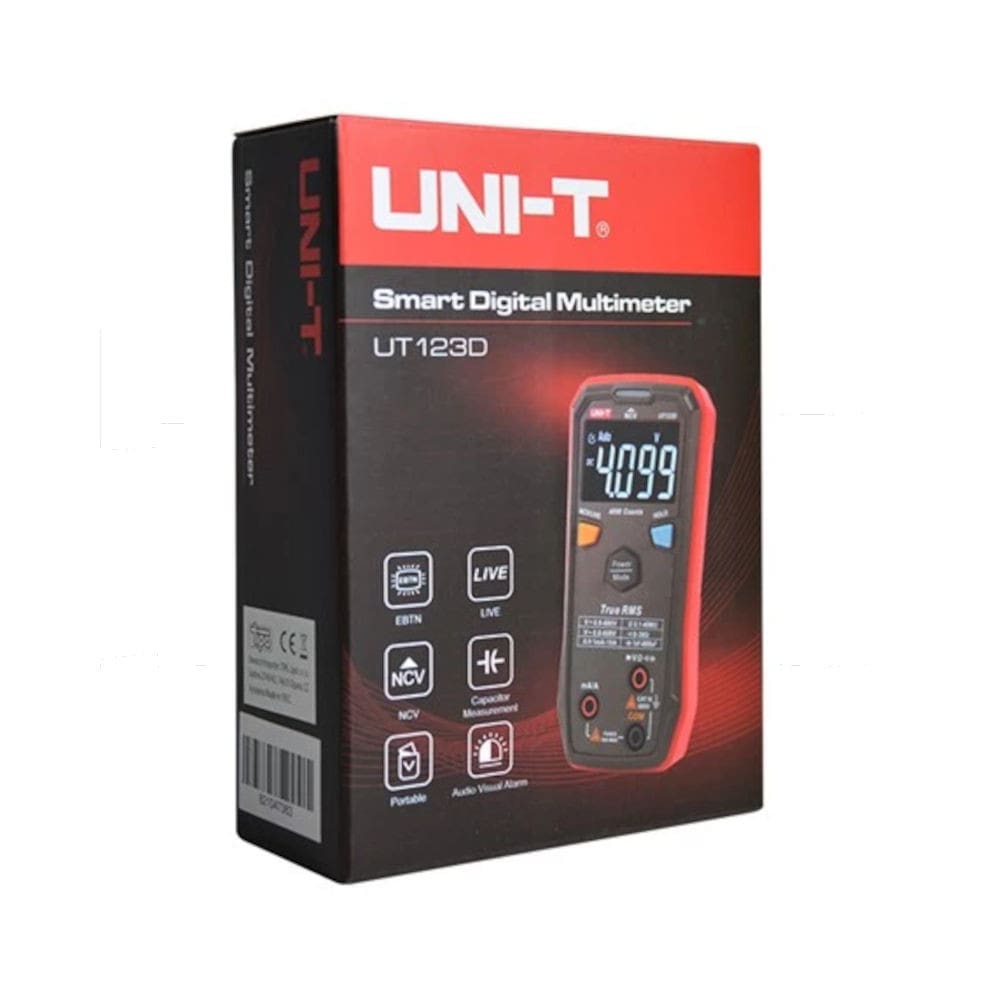 Official Retail Packaging for UNI-T UT123D Smart Digital Multimeter - Compact Home Auto-Ranging Tester Color Box - Genuine Electrical Test Equipment