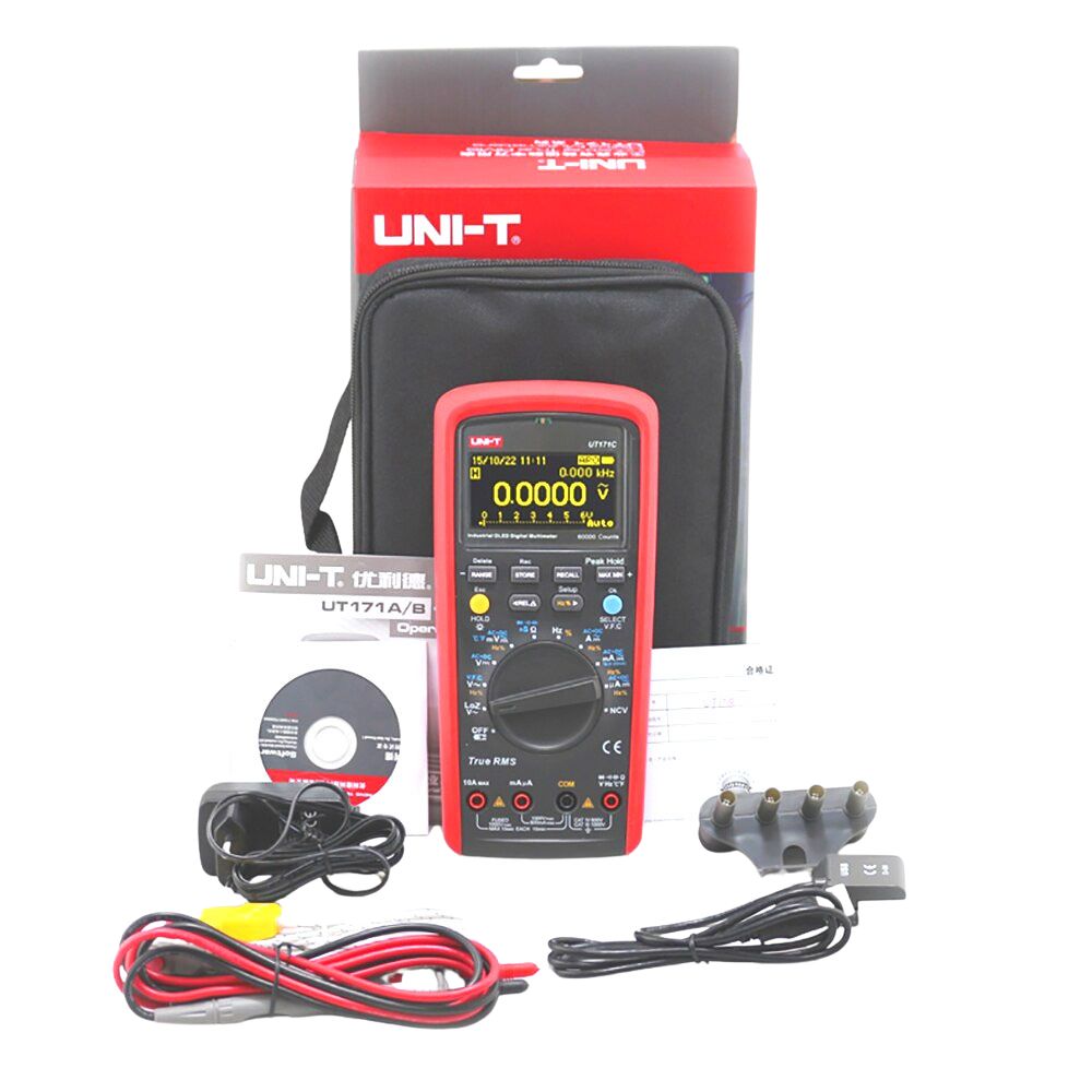 UNI-T UT171C CAT IV 600V IP65 Industrial Multimeter Complete Package – Heavy Duty Test Leads Temperature Probe Batteries Hard Case for Factory Maintenance Power Plant Technicians Marine Electrical Outdoor Service Sri Lanka
