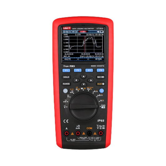 UNI-T UT181A True RMS datalogging multimeter front view showing 3.5-inch color TFT display