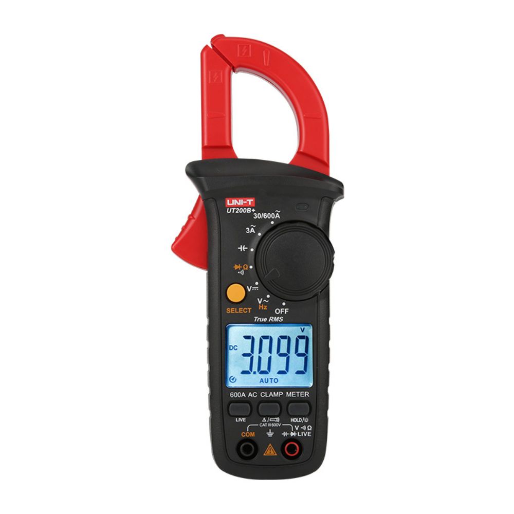 UNI-T UT200B+ True RMS Clamp Meter front view displaying 3.099V DC voltage - AC/DC current tester, clamp multimeter for electricians, technicians & HVAC pros in Sri Lanka