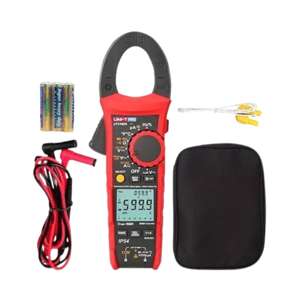 UNI-T UT219DS clamp meter full set with test leads, temperature probe, carrying bag and manual