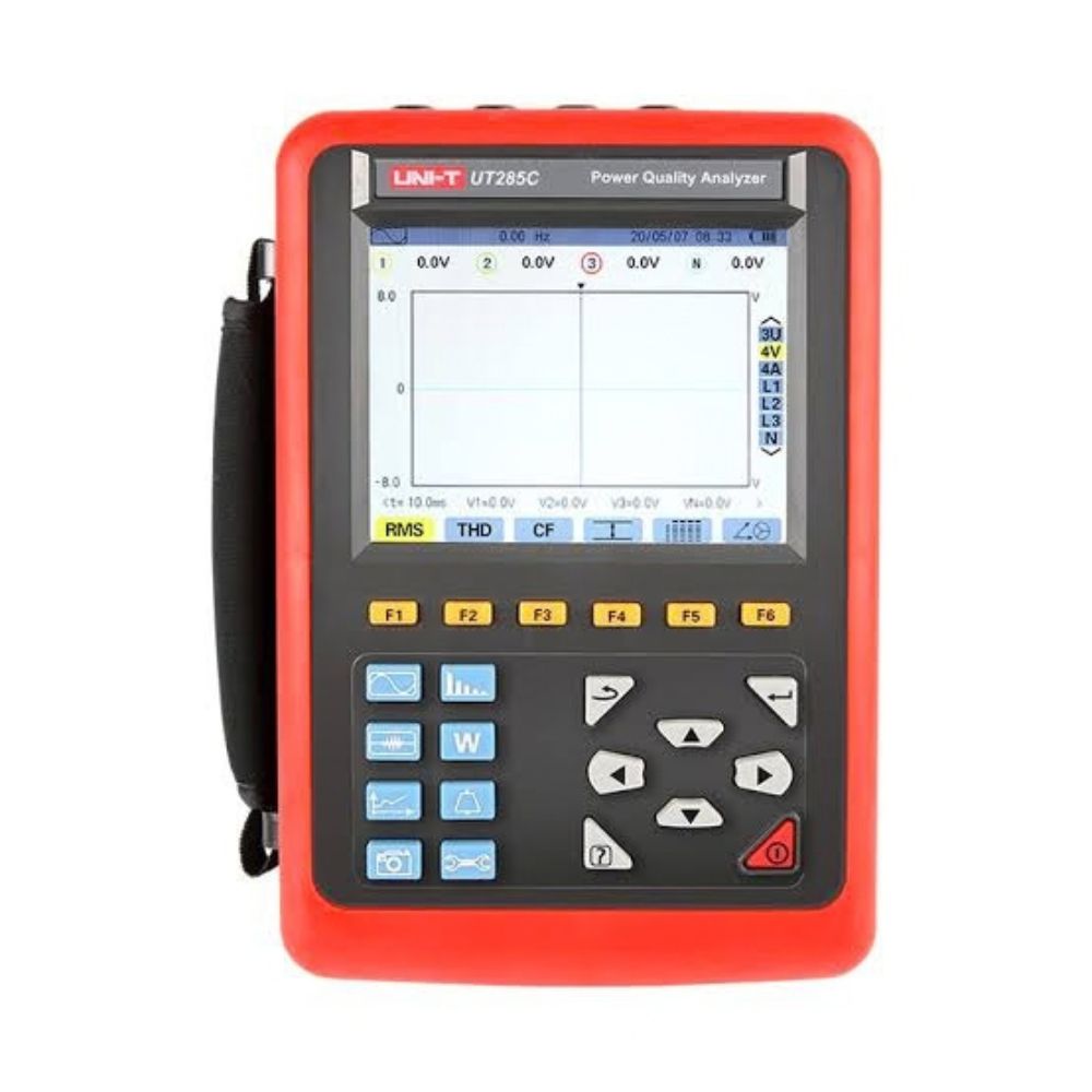 UNI-T UT285C three phase power quality analyzer front view showing display and keypad