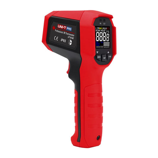 UNI-T UT309E professional infrared thermometer 850°C with data logger front view showing colour EBTN display