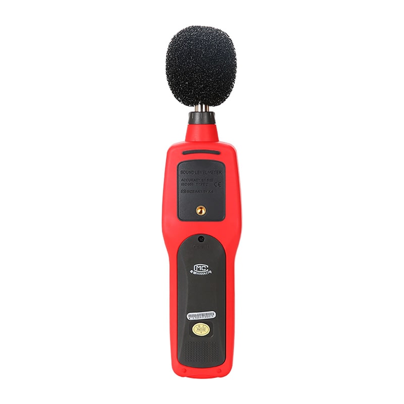 Rear view of the UNI-T UT352 sound level meter highlighting its standard tripod mount thread, designed for stable, long-term environmental noise data logging.