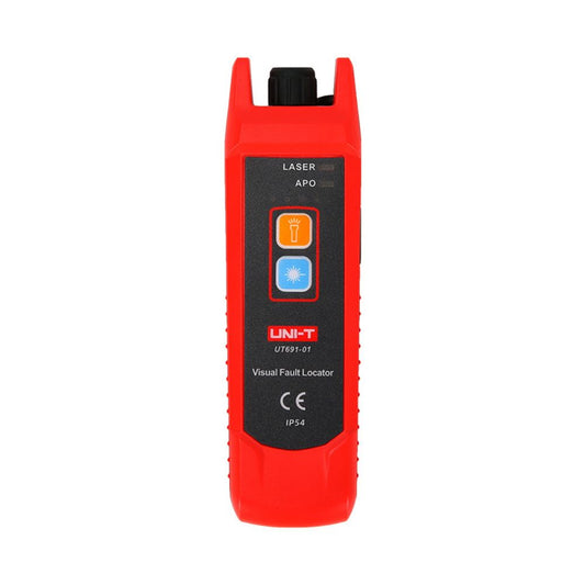 Front profile of the UNI-T UT691-01 Visual Fault Locator designed for identifying physical breaks and micro-bends in optical cables.