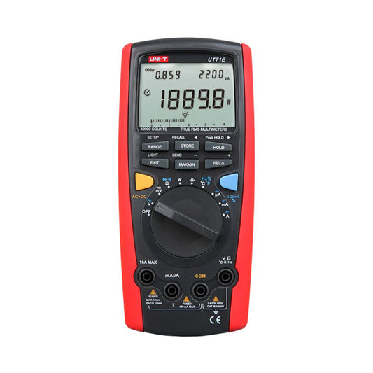 UNI-T UT71E True RMS Intelligent Data Logging Digital Multimeter front view with 40000-count display and Bluetooth connectivity - Professional electronics testing multimeter Sri Lanka.
