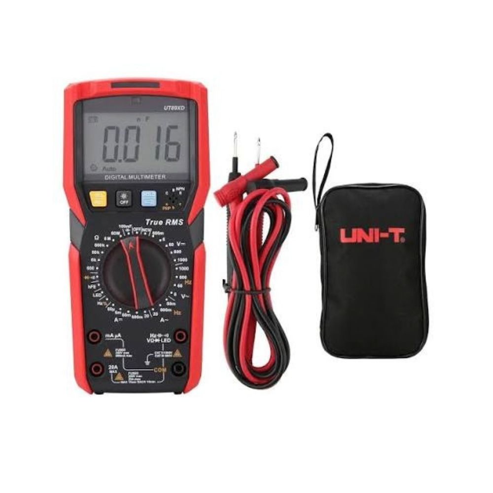 UNI-T UT89XD True RMS Digital Multimeter full set with test leads, temperature probe, and manual