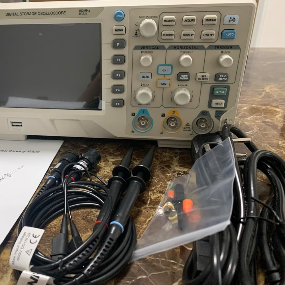 UNI-T UTD2102CEX oscilloscope troubleshooting electronics circuits repair shop - PCB testing component analysis 25Mpts memory FFT cursor measurement Sri Lanka.