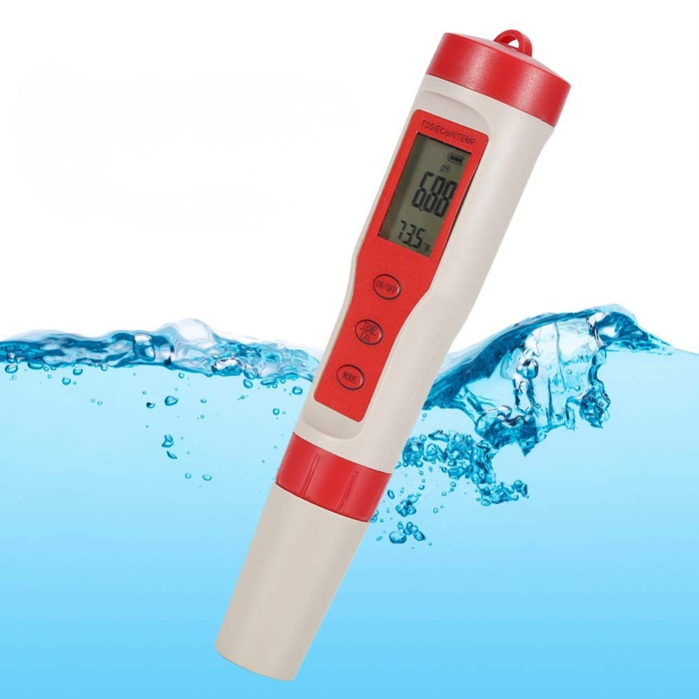 Yieryi 4-in-1 IP67 waterproof pH TDS EC temperature meter submerged in water fully submersible - field ready hydroponics pool aquarium tester Sri Lanka